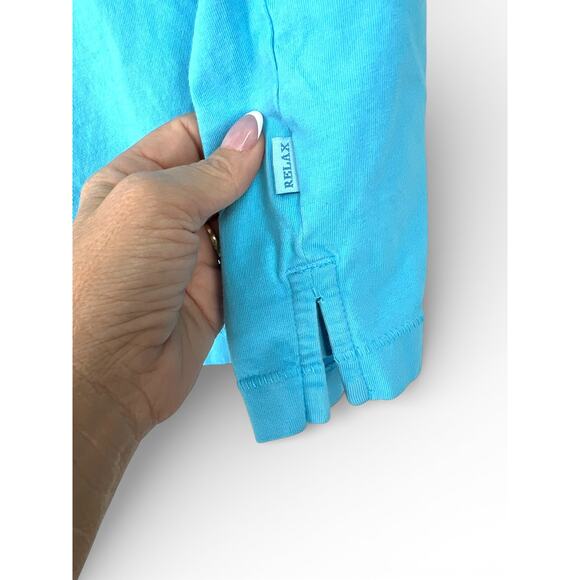 Tommy Bahama M Bali Skyline T-Shirt tealcotton jersey crew neckline pocket logo - Picture 4 of 5